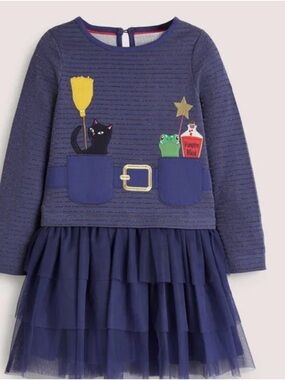 Mini Boden Witch Halloween Theme Dress Sz 6-7